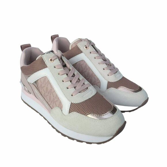 ✨Michael Kors Wilma Suede Trainer Size 9 Women's Shoes Sneakers Pink 49TOWIFS1S - Picture 3 of 11